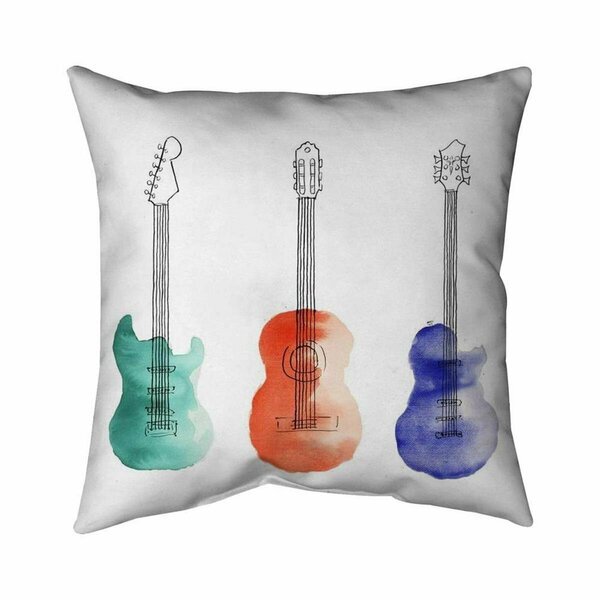 Begin Home Decor 20 x 20 in. Three Guitars-Double Sided Print Indoor Pillow 5541-2020-MU45